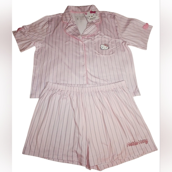 Hello Kitty Other - Hello Kitty Pink Striped Pajama Sleep Set – Size XL – NWT